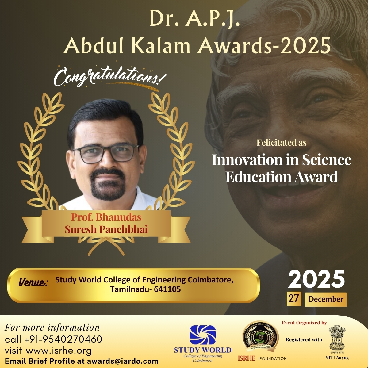 Prof. Bhanudas Suresh Panchbhai